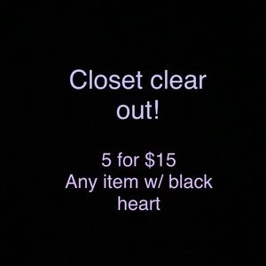 Cco! 5 for $15 any item w/🖤